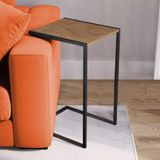 Mesa Lateral Industrial Steel Preta E Imbuia Preto