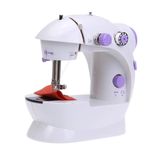 Maquina Costura Mini Reta Portátil Elétrica Bivolt Pedal Cor