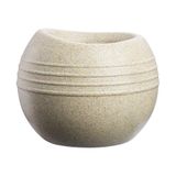 Vaso Jardim Redondo Afort Búzios Terrano Bege 12cm - Embalagem Com 6 Unidades