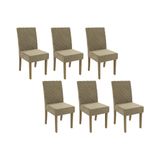 Cadeira Sala De Jantar 2cad133fr Kit 6 Un Freijo/suede Deluxe Bege - Kappesberg