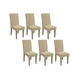 Cadeira Sala De Jantar 2cad131fr Kit 6 Un Freijo/linho Bege Claro A058 - Kappesberg