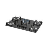 Fogão Cooktop Fischer A Gás 5 Bocas Mesa Vidro Preto - Bivolt