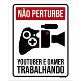 Kit 5 Placa Perturbe Youtuber Gamer Trabalhando Xb36x46