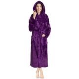 Roupão Feminino Pavilia Com Capuz, Pelúcia, Macio, Fofo, Lã Quente, Roxo