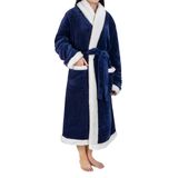 Roupão Pavilia Premium Feminino De Lã Sherpa Com Acabamento Em Cetim