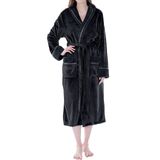 Roupão De Lã Pavilia Soft Plush Para Mulheres Preto 2xl/3xl