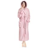 Roupão De Banho Feminino Robe Pavilia Com Capuz De Pelúcia Macio E Fofo