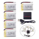 Bateria De Lítio 3,7 V 800 Mah Com Carregador 5 Em 1 Para Drone Syma