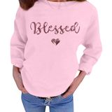Moletom Uniqueone Blessed Para Mulheres Com Estampa De Letras