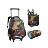 Kit Mochila Infantil Rodinhas Lancheira E Estojo Escolar