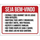 Kit 10 Placas Bem Bindo Regras Do Airbnb Cozinha Gourmet