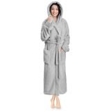 Roupão De Banho Feminino Robe Pavilia Com Capuz De Pelúcia Macio E Fofo