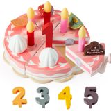 Brinquedo De Corte De Bolo De Aniversário De Madeira Hersity Para Crianças De 3 A 5 Anos