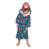 Roupão Aveludado Infantil Quimono Com Capuz Super Mario