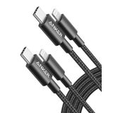 Cabo De Carregamento Anker Iphone Nylon Usb-c Para Lightning, 6 Pés, Pacote Com 2