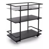 Carrinho Organizador Bar Frame Preto Rodinhas 79x70x40 Forma