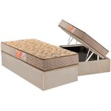 Conjunto Box Baú Solteiro: Colchão Espuma Paropas D33 Pasquale Clean + Base Crc Suede Clean (88x188)