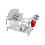 Escorredor Inox 20 Pratos Montado Com Porta Talheres