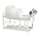 Escorredor Inox 20 Pratos Montado Com Porta Talheres