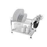 Escorredor Inox 16 Pratos Montado Com Porta Talheres