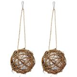 Beija-flor Ninho, Globe Hummingbird House Com Fibra Branca Macia Para Aninhamento (2 Pacote)