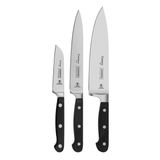 Jogo De Faca 3pçs Century Preto Aço Inox Tramontina