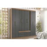 Guarda Roupa 8 Portas E 4 Gavetas Nápoles 8.4 Jatobá/grafite - Santos Andirá