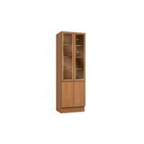 Paneleiro De Cozinha Modulado Cristaleira Ciela R631 C/ 4 Portas (2 C/ Vidro) 70x220cm Canela - Kappesberg