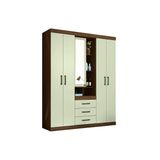 Guarda Roupa Casal 5 Portas E 3 Gavetas Havana Star 5.3 Jatobá/areia - Santos Andirá