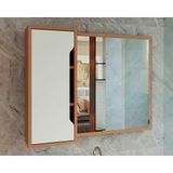 Espelheira De Banheiro Bn3645 80x60cm Amêndoa/branco - Tecno Mobili