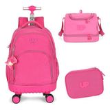 Kit Mochila Com Rodinhas Duplas 360 Crinkle Tactel Up4you