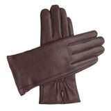Luvas De Couro Forradas De Caxemira Para Mulheres Downholme Brown L