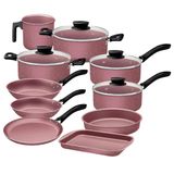 Jogo De Panelas Tramontina Linz 10pçs Rosa 28299407