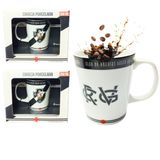 Kit 2un Caneca Xícara Porcelana Reforçada 260ml Café Preta