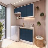 Lavanderia Modulada Kappesberg Celeste 3 Peças Branco/azul 140cm