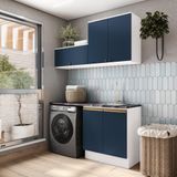 Lavanderia Modulada Kappesberg Celeste 3 Peças Branco/azul 160cm