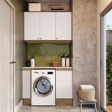Lavanderia Modulada Kappesberg Celeste 3 Peças Nogueira/branco 120cm