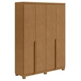Guarda-roupa Solteiro 4 Portas 2 Gavetas Alonzo Com Pés Amêndoa Clean