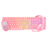 Kit Gamer Evolut Starter Eg-53 Rosa (teclado, Mouse E Headset)