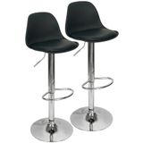 Kit 2 Banquetas Joly Luisa Eames Saarinen Base Giratória Cromada - Preta