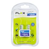 Pilha Recarregável Aaa 1100mah Com 2 Unidade Flex Fx-aaa11b2