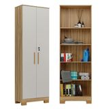 Armário Multiuso 2 Portas Com Chave 100% Mdf Bordo Rio Doce Amendoa Off White