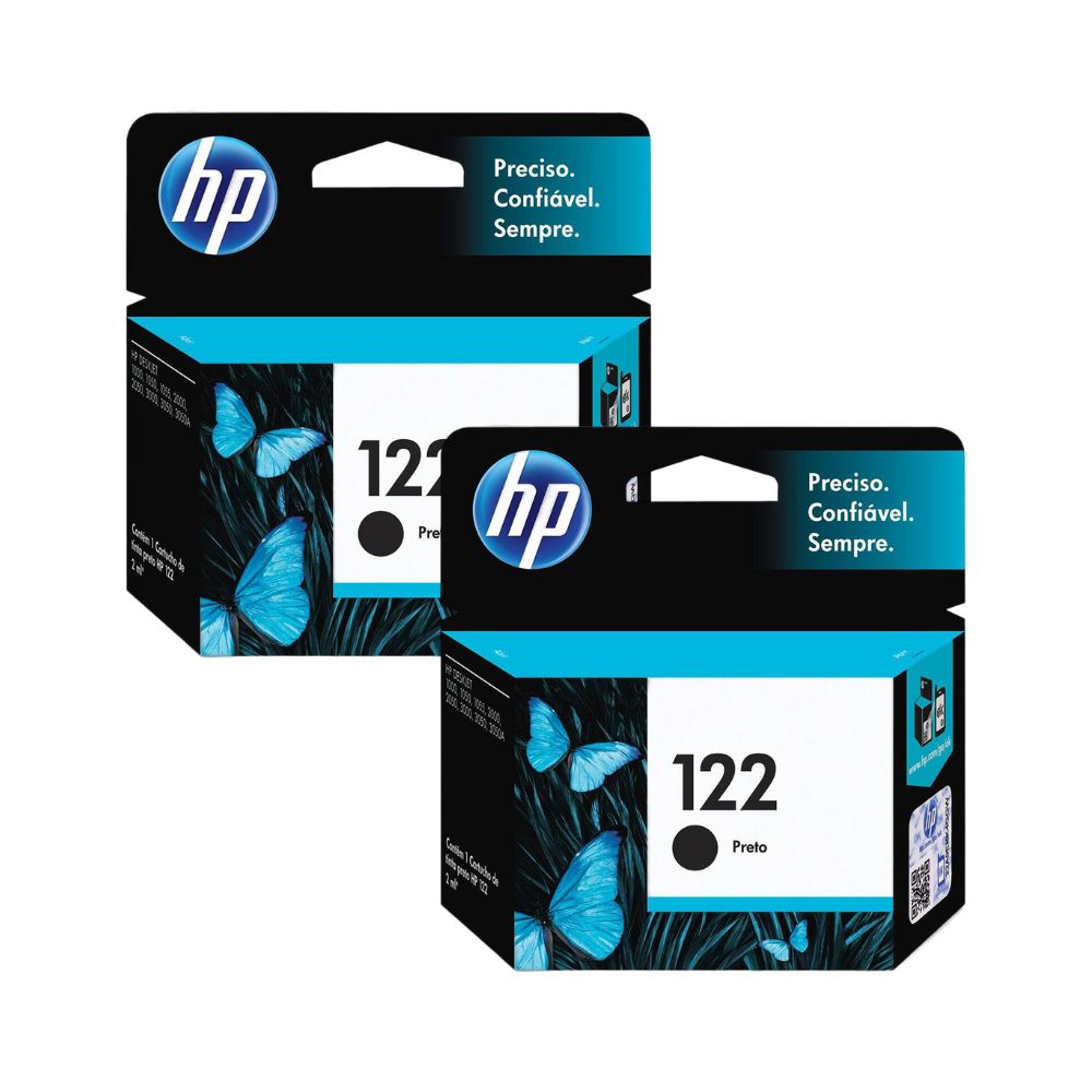 Kit Com 2 Cartuchos Hp 122 Preto 2ml - Ch561hb