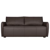 Sofá Living 3 Lugares Sala De Estar 220cm Virtus L07 Couro Marrom Café