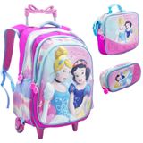 Kit Mochila Infantil Rodinhas Escolar 3d - Princesas