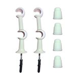 Kit 2 Suporte Varão Duplo Cortina Ponteira 19-19mm Branco