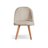 Cadeira Para Mesa De Jantar Lua Linho Bege 103