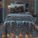 Edredom Solteiro Liverpool Kids Dupla Face Malha Estampada 3 Peças - Game On