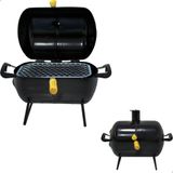 Churrasqueira Bafo Pequena Com Grelha Para Churrasco Preto