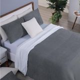 Cobertor Queen Canada Mantinha/sherpa 3 Peças - Cinza Escuro